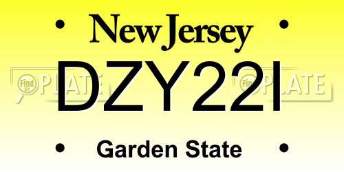 DZY22I New Jersey License Plate