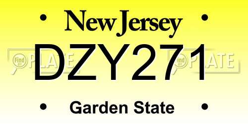 DZY271 New Jersey License Plate