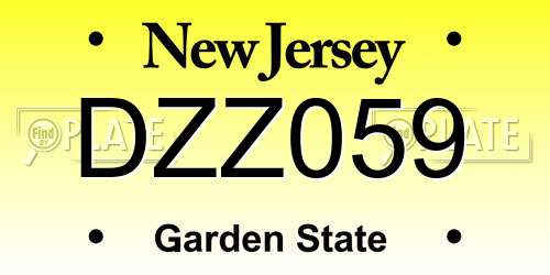 DZZ059 New Jersey License Plate