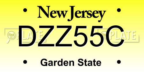 DZZ55C New Jersey License Plate