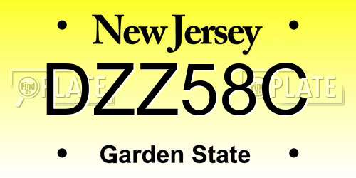 DZZ58C New Jersey License Plate