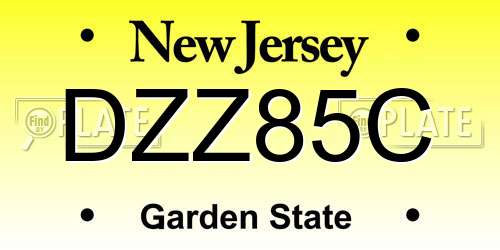 DZZ85C New Jersey License Plate