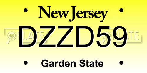 DZZD59 New Jersey License Plate