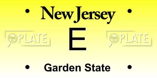 E New Jersey License Plate