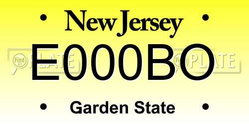 E000BO New Jersey License Plate