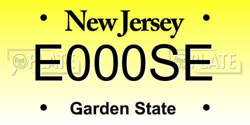 E000SE New Jersey License Plate