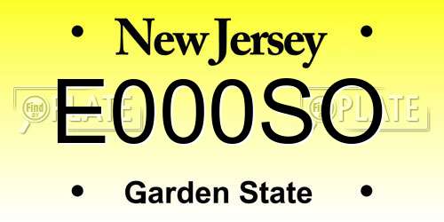 E000SO New Jersey License Plate