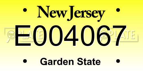 E004067 New Jersey License Plate