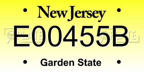 E00455B New Jersey License Plate