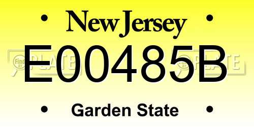 E00485B New Jersey License Plate