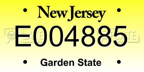E004885 New Jersey License Plate