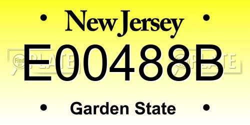 E00488B New Jersey License Plate
