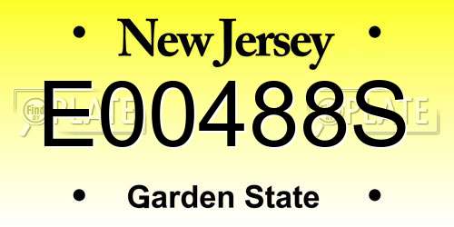 E00488S New Jersey License Plate