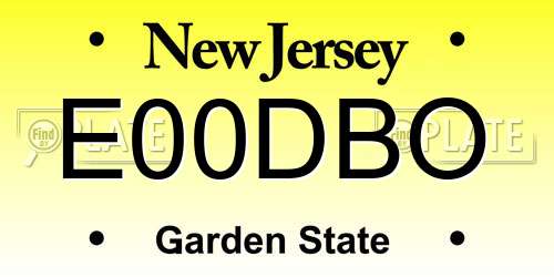 E00DBO New Jersey License Plate