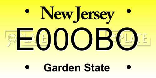 E00OBO New Jersey License Plate