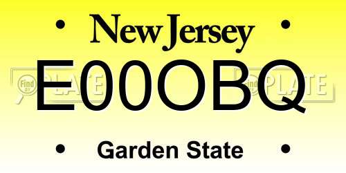 E00OBQ New Jersey License Plate