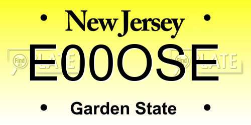 E00OSE New Jersey License Plate