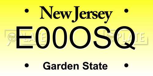 E00OSQ New Jersey License Plate