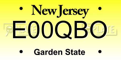 E00QBO New Jersey License Plate