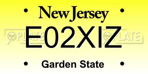 E02XIZ New Jersey License Plate