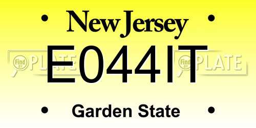 E044IT New Jersey License Plate