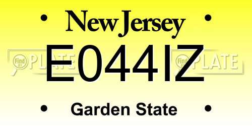 E044IZ New Jersey License Plate