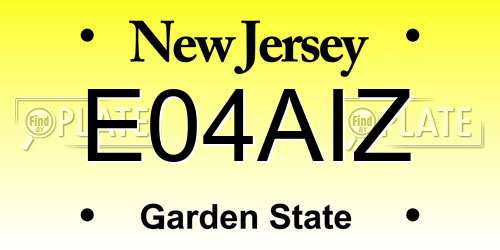 E04AIZ New Jersey License Plate