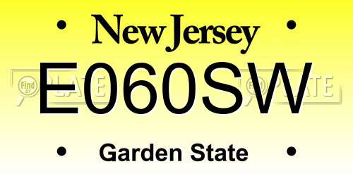 E060SW New Jersey License Plate