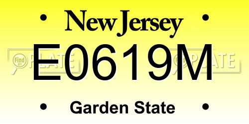 E0619M New Jersey License Plate