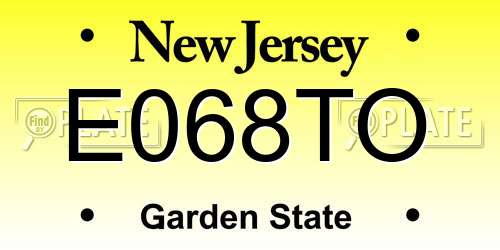 E068TO New Jersey License Plate