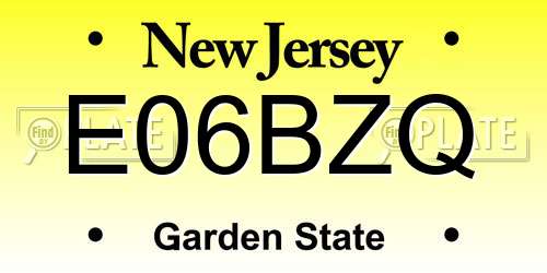 E06BZQ New Jersey License Plate