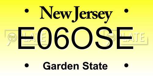 E06OSE New Jersey License Plate