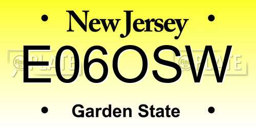 E06OSW New Jersey License Plate