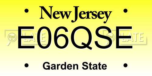 E06QSE New Jersey License Plate