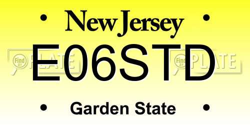 E06STD New Jersey License Plate
