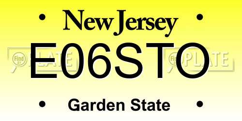 E06STO New Jersey License Plate