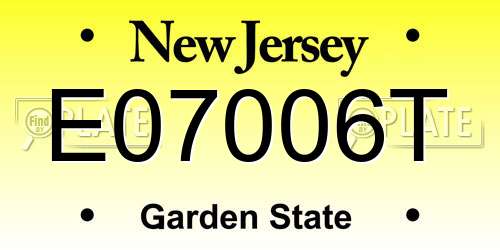 E07006T New Jersey License Plate