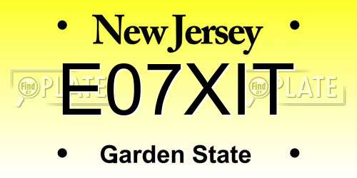 E07XIT New Jersey License Plate