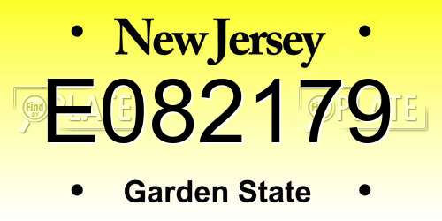 E082179 New Jersey License Plate