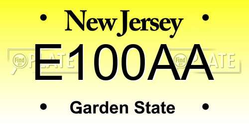 E100AA New Jersey License Plate