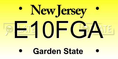 E10FGA New Jersey License Plate