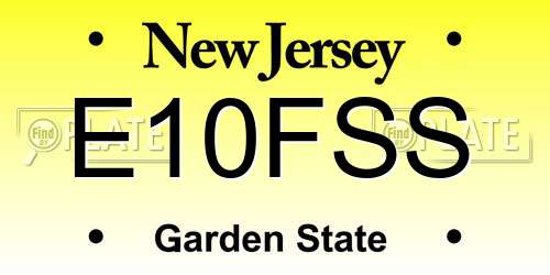 E10FSS New Jersey License Plate