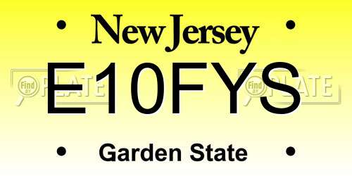 E10FYS New Jersey License Plate