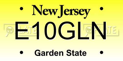 E10GLN New Jersey License Plate
