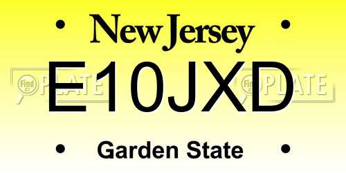 E10JXD New Jersey License Plate