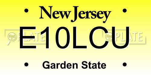 E10LCU New Jersey License Plate