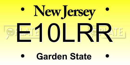 E10LRR New Jersey License Plate