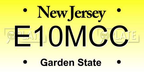E10MCC New Jersey License Plate