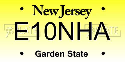 E10NHA New Jersey License Plate