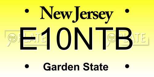 E10NTB New Jersey License Plate